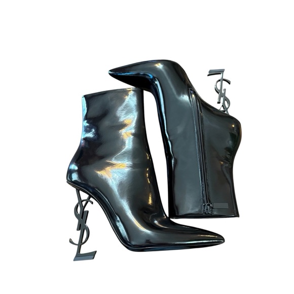 Saint Laurent Opyum 110 Patent Leather YSL Stiletto Heel  Boots NEW EU 39 US 9 - Picture 6 of 11